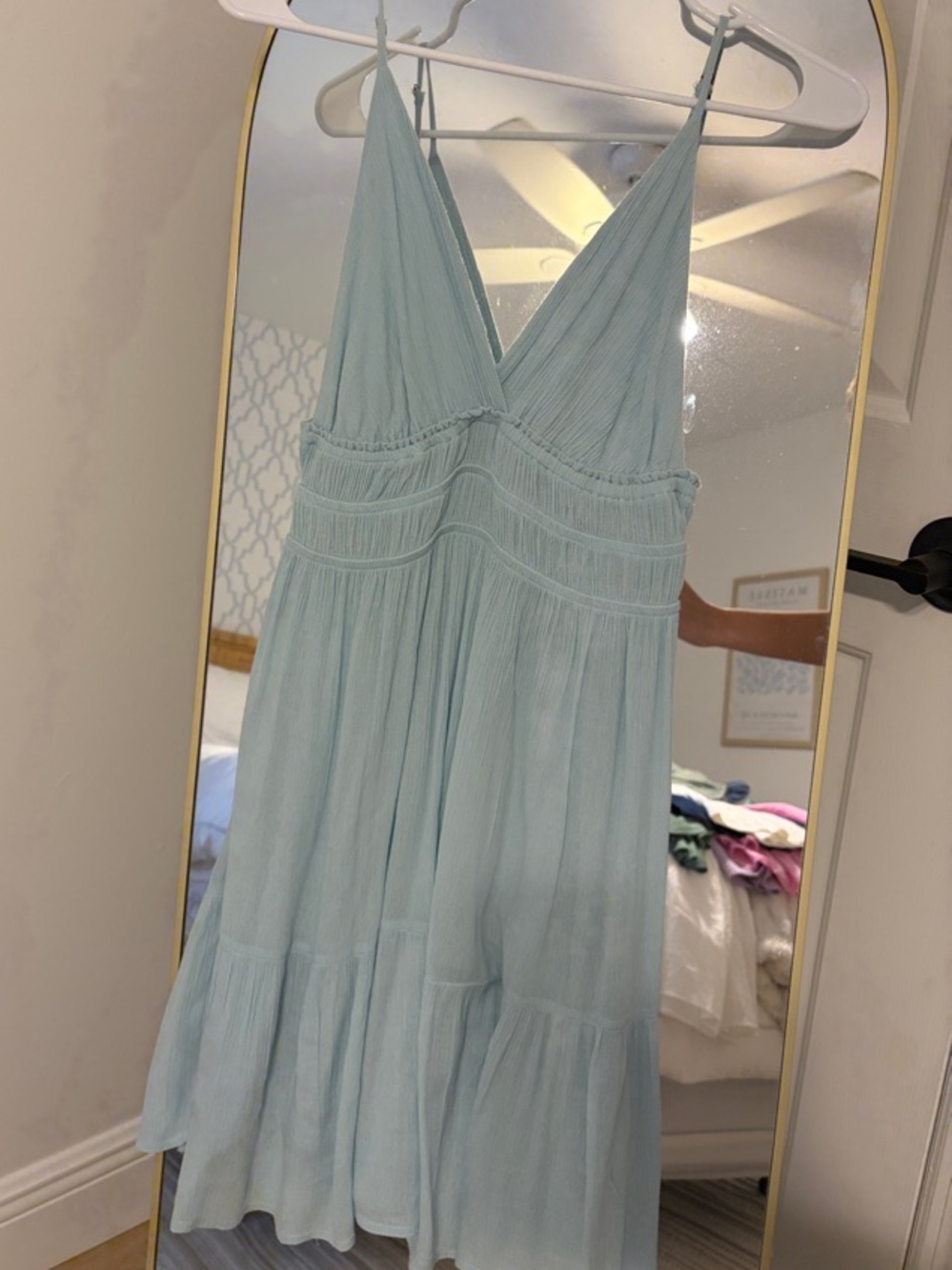 Ocean Drive Light Blue Spaghetti-Strap Mini Dress